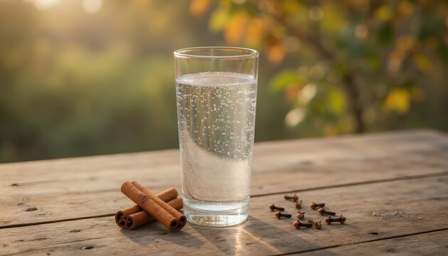 Cozy Autumn Sparkling Drink with Cinnamon and Cloves