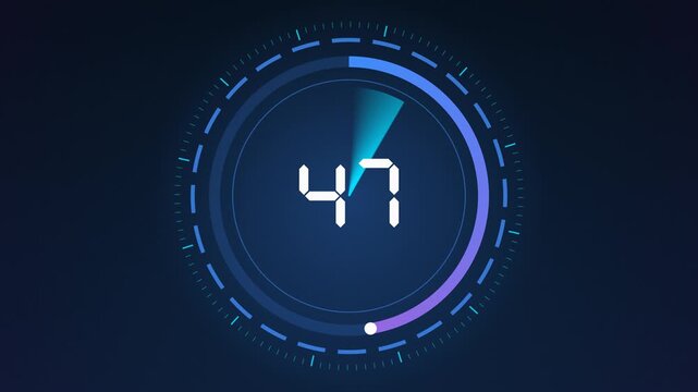 Futuristic HUD circular loading ring with percentage counter loop