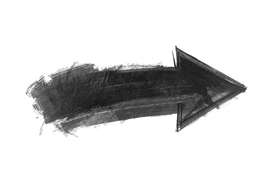 Decorative black hand painted right arrow creative resource