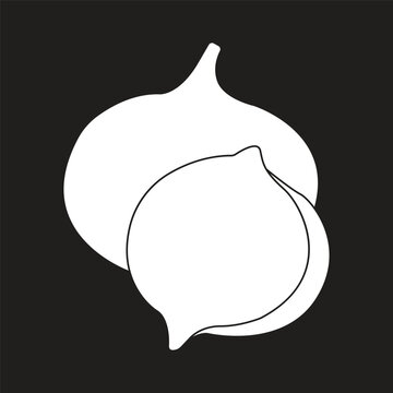 Minimalist vector illustration of a fresh jicama tuber against a black background