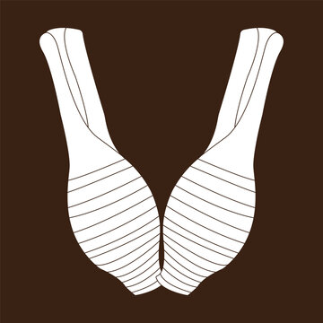 Minimalist vector illustration of fresh taro roots
