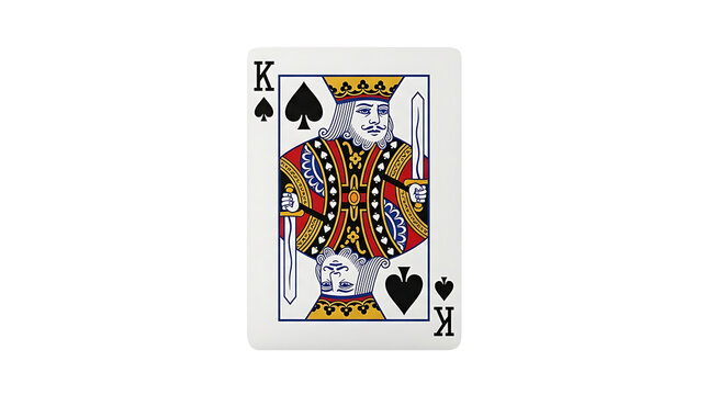 King of spades playing card isolated on transparent background