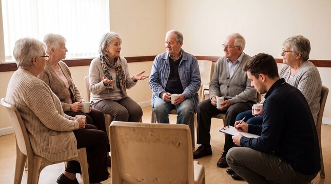 Grandparents Sharing Stories at Kinship Carers Support Group Meeting