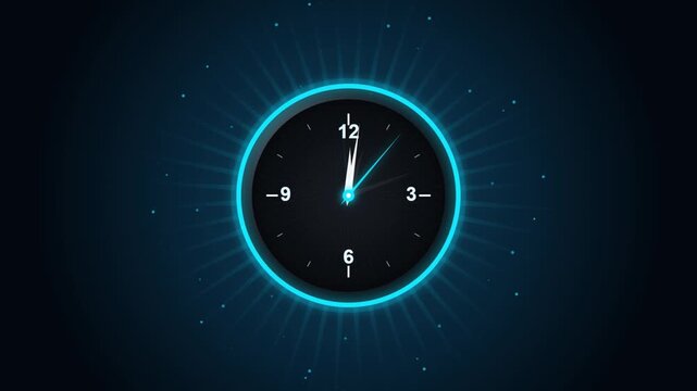 Abstract cyan luminous quantum chronometer loop motion background