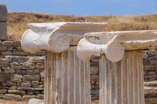 Ionic column capital with volutes, Delos, Greece