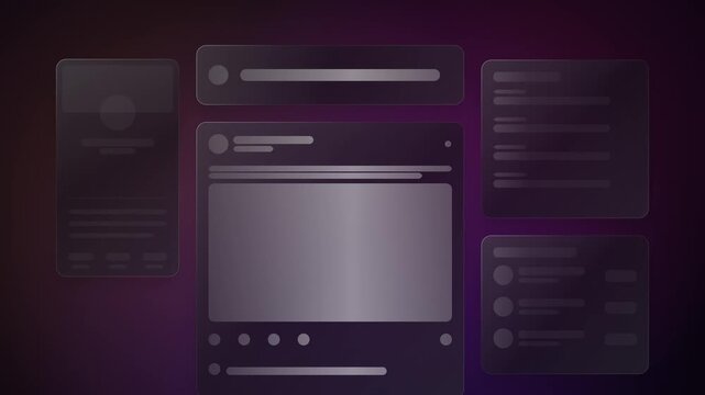 Abstract UI skeleton loading animation for web and app interfaces on a dark background
