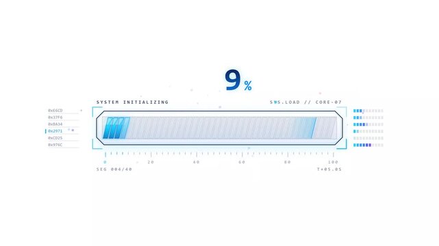 Futuristic Loading Bar Progress Indicator With System Initialization