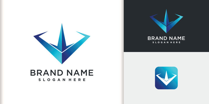 Abstract Blue Geometric Logo Design Modern Digital Concept Symbol