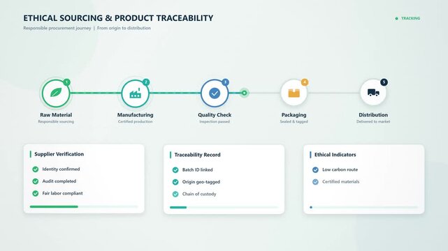 Ethical Sourcing and Product Traceability Infographic for Supply Chain Management