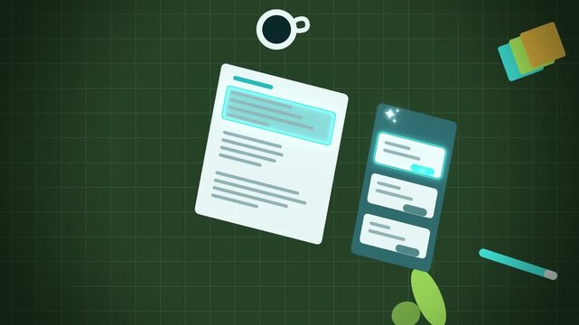 Teal AI writing assistant panel in a document tilted view