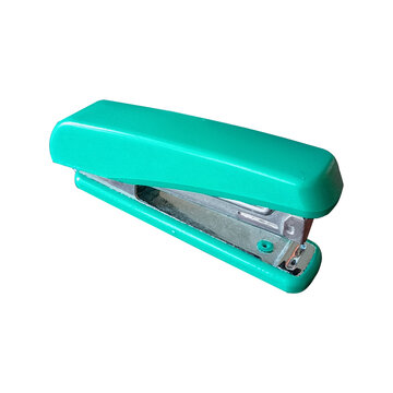 Turquoise office stapler transparent PNG image