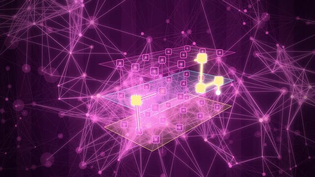 Layered network planes tilted view background