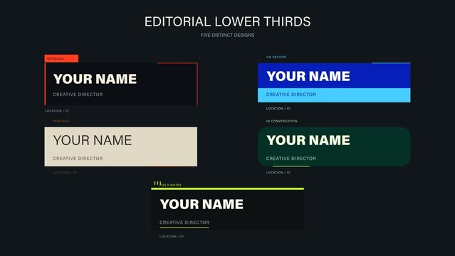 Set of 5 Lower Thirds