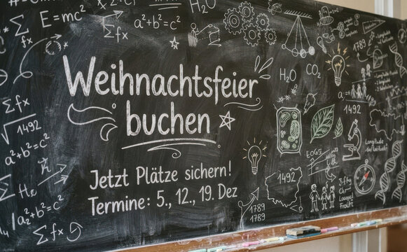 Weihnachtsfeier buchen Jetzt Pl&auml;tze sichern Schule Tafel Event Feier Weihnachten