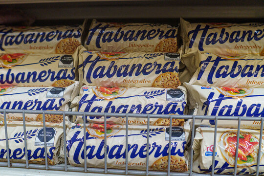 Villa de Alvarez, Colima. Mexico. June 24, 2026: Habaneras Integrales Whole Wheat Crackers Displayed on a Grocery Store Shelf