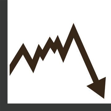 Graph shows a sharp downward trend line indicating financial decline or negative market performance.