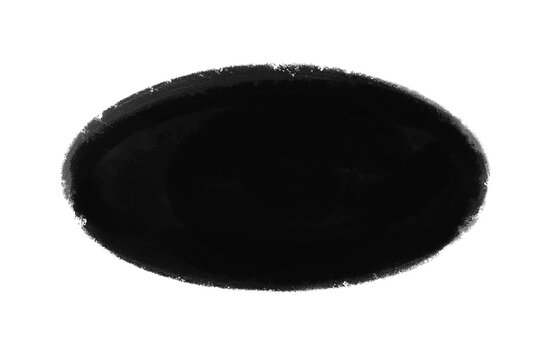 Original black ink label sticker with artistic brush marks, isolated on transparent background.