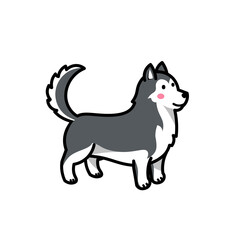 cute cartoon siberian husky dog © bank