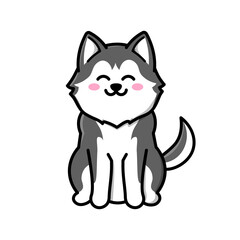 cute cartoon dog siberian husky © bank