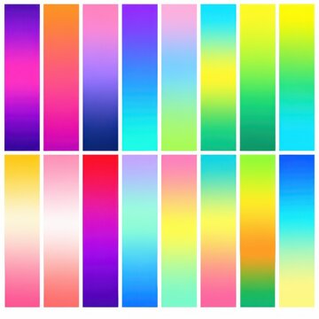Set of vertical color gradient bars with vibrant transition shades.