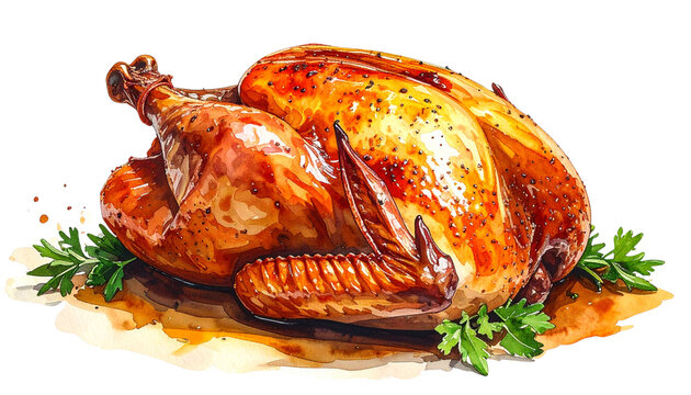 roasted turkey, isolated on a transparent background