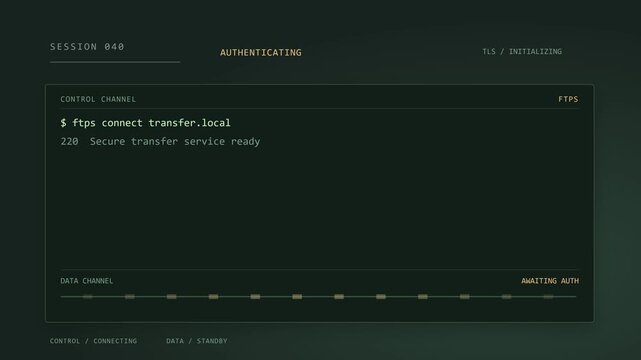 Secure File Transfer Authentication in Green Terminal with Typed Commands and TLS Initialization, 4K