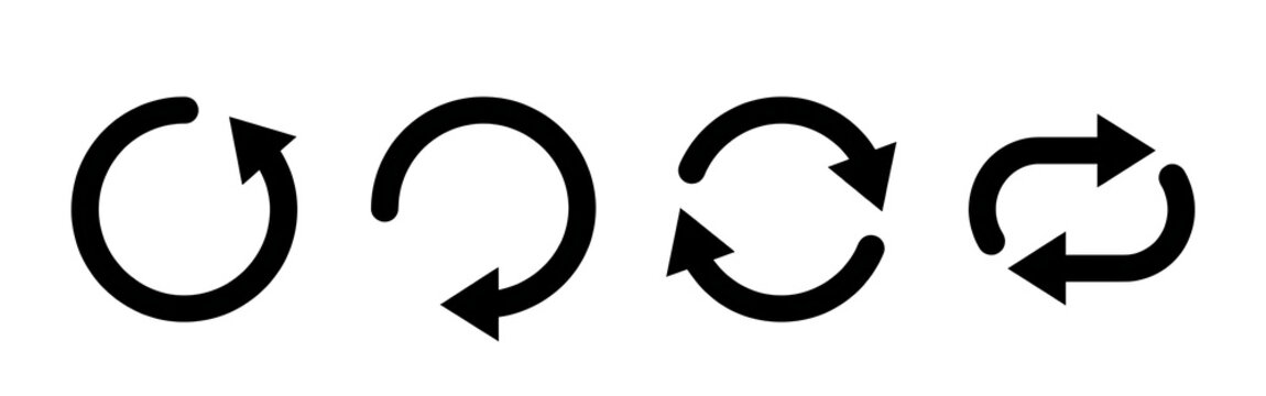 Circular Arrow Icon Set for Refresh, Reload, Repeat and Synchronization