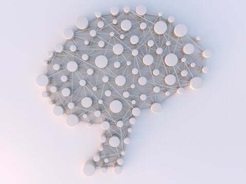 3D rendering, Synapses in brain forming connectiona
