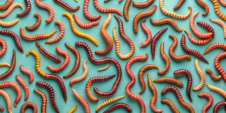 abstract seamless pattern of worms