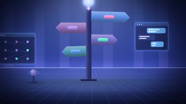 Blue signpost of next token probabilities detail view seamless loop