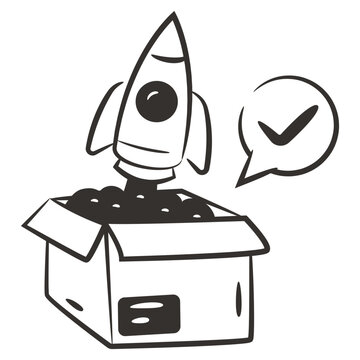 Conceptual design icon of launch product 