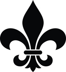 Fleur-de-lis silhouette vector. Heraldic lily vector icon © Rokin
