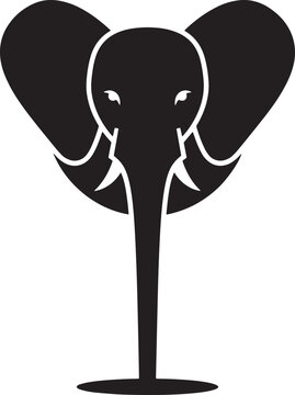 Striking vector illustration of an elephant's head, where the trunk ingeniously forms a bottle, ideal for branding.