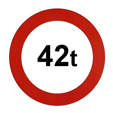 Illustration des Stra&szlig;enverkehrszeichens "Maximal zul&auml;ssiges Gesamtgewicht 42t"