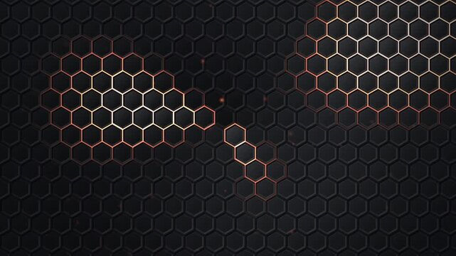 Cybernetic Hex Grid Crimson Energy Pulse Loop Background