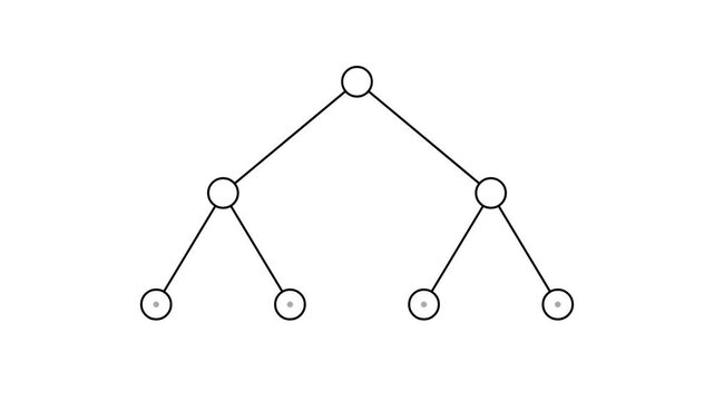Minimalist binary tree structure animation for computer science education
