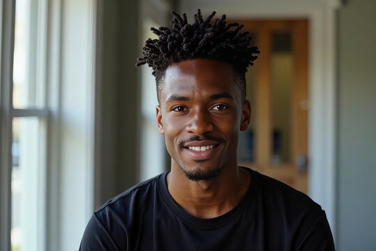 Portrait of a Young African American Man Advocating for Tourette Syndrome Awareness and Support