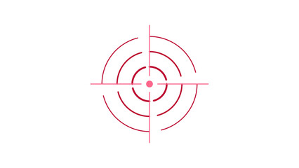 Nano-bot swarm target lock with particle ring system. Isolated transparent PNG crosshair overlay for Photoshop and video. © Animated