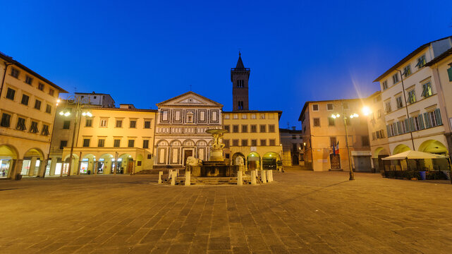 Empoli, Florence province, Italy: historic square known as Piazza Farinata degli Uberti by night