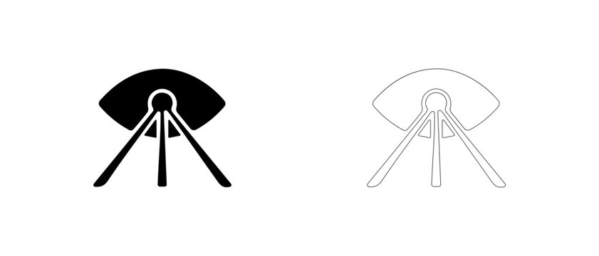 Field of vision visual field test vector icon filled and outline, eye field perimeter symbol.