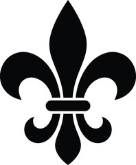 Fleur de lis silhouette vector. French lily vector icon © Sakib