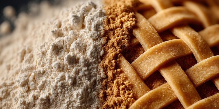 Flour and Dough close-up with Textured Surface and Rich Colors