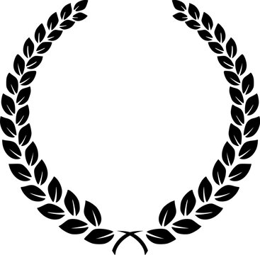 classic round decorative laurel wreath design element vector isolated on transparent background