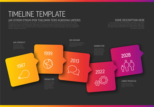 Business Timeline Infographic Template with Colorful Milestone Steps