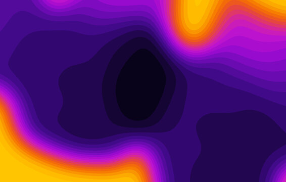 Abstract background with fluid shapes and smooth color transitions from deep purple to vibrant yellow