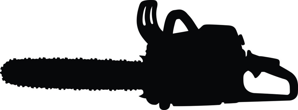 Chainsaw silhouette vector. Power saw vector icon