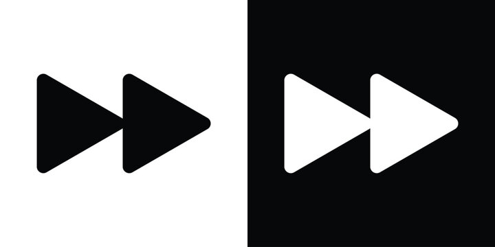 Fast forward media icon set. Playback speed symbols. multimedia action icons collection