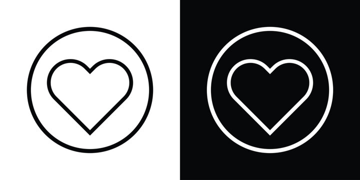 Heart icon set. Love emotion symbols. Favorite care outline and affection health signs. romantic shape icons collection