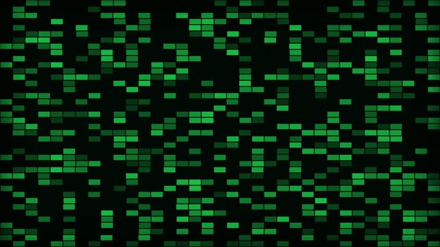 Retro Green Phosphor Terminal Glitch 4K 60FPS - Matrix Digital Data Stream Corruption