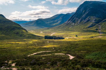 Trail and Buachaille Etive Mor in Glencoe from the Devil's Staircase, West Highland Way © gdefilip